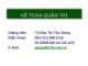 Kế toán quản trị