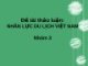 Đề tài thảo luận "Nhân lực du lịch Việt Nam"