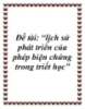 Đề tài: “lịch sử phát triển của phép biện chứng trong triết học”