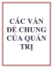 CÁC VẤN ĐỀ CHUNG CỦA QUẢN TRỊ