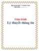  Giáo trình  Lý thuyết thông tin