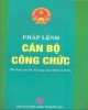 Ebook Pháp lệnh cán bộ công chức: Phần 2 - NXB Chính trị quốc gia