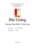 Bài giảng Phương pháp Phần tử hữu hạn - TS. Lê Minh Quý