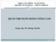 Bài giảng Quản trị ngân hàng nâng cao - Chương 1: Hội sở chính và tổ chức và triển khai quản trị ngân hàng thương mại