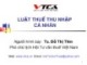 Bài giảng Luật Thuế thu nhập cá nhân - TS. Đỗ Thị Thìn