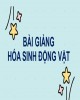 Bài giảng Hóa sinh động vật - Hoá sinh miễn dịch
